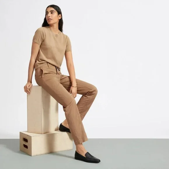 NEW Everlane Cashmere Tee Camel Size L! RARE! - Picture 2 of 9